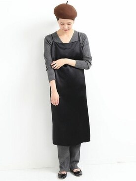 「IENA」｜「アイテム（ハンチング/ベレー帽）」を使った、KIMさん（レディース・165cm）の秋コーディネート