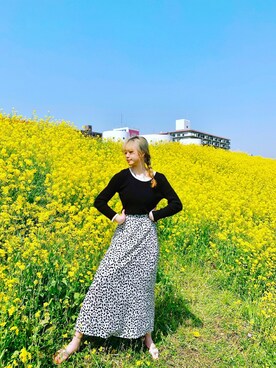 「junoah（ジュノア）のアイテム（スウェット）」を使った、Nhugさん（レディース・160cm）の春コーディネート