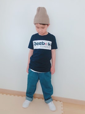 「アイテム（Tシャツ/カットソー、ブルー系）」を使った、Skyblueさん（キッズ・110cm）の春コーディネート