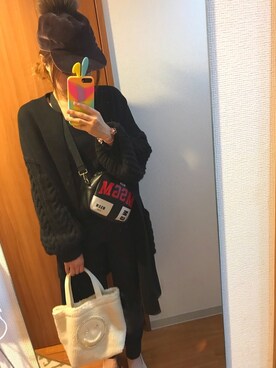 「キャップ女子」｜「アイテム（ノーカラージャケット）」を使った、るくあさん（レディース・165cm）の秋コーディネート