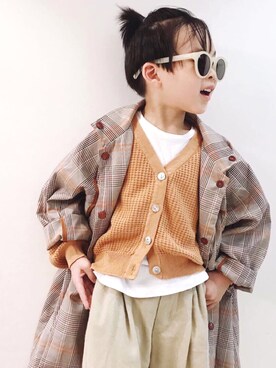 「no brand（ノーブランド）のアイテム（ブルゾン）」を使った、摩仙子さん（キッズ・100cm）の秋コーディネート