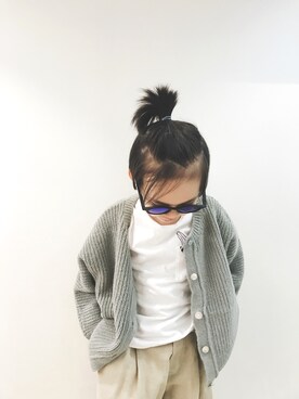 「no brand（ノーブランド）のアイテム（ブルゾン）」を使った、摩仙子さん（キッズ・100cm）の秋コーディネート