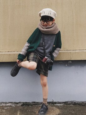 「no brand（ノーブランド）のアイテム（その他）」を使った、摩仙子さん（キッズ・100cm）の秋コーディネート