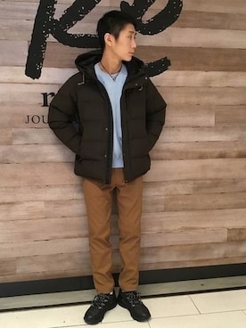 「JOURNAL STANDARD relume（ジャーナルスタンダード　レリューム）のアイテム（ダウンジャケット/コート）」を使った、honmaさん（メンズ・176cm）の冬コーディネート