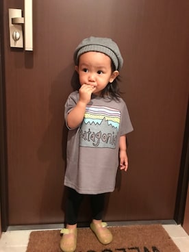 「コーディネート」｜「アイテム（ニットキャップ/ビーニー）」を使った、ri_jun🐼さん（キッズ・70cm）の春コーディネート