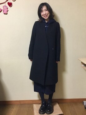 hatsuki使用「UNITED TOKYO（Ｖネックノーカラーコート）」的時尚穿搭