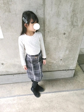 「おんなのこコーデ」｜「アイテム（スリッポン）」を使った、RiiAoさん（キッズ・122cm）の冬コーディネート