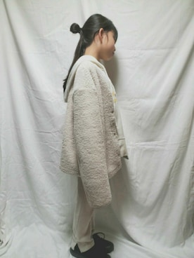 「ボア」｜「アイテム（その他アウター）」を使った、RiiAoさん（キッズ・130cm）の冬コーディネート