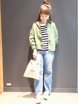 「GLOBAL WORK（グローバルワーク）のアイテム（ジャケット/アウター）」を使った、mayu.【GLOBALWORK】さん（レディース・164cm）の春コーディネート