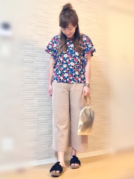「花柄」｜「アイテム（その他）」を使った、mayu.【GLOBALWORK】さん（レディース・164cm）の春コーディネート