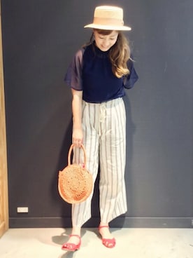 「サークルバッグ」｜mayu.【GLOBALWORK】さん（レディース・164cm）の夏コーディネート