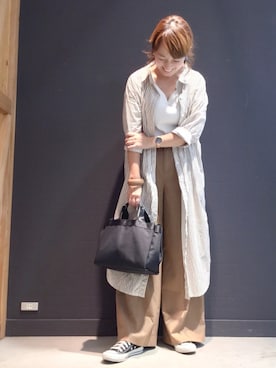 「シャツワンピ」｜「アイテム（その他）」を使った、mayu.【GLOBALWORK】さん（レディース・164cm）の秋コーディネート