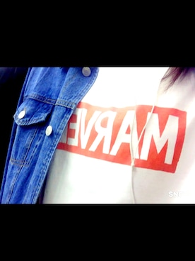 「ストリート系」｜「アイテム（デニムジャケット）」を使った、ぴょんさん（レディース・155cm）の春コーディネート