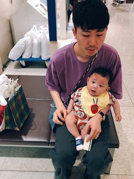 「HOKA（ホカ）のアイテム」を使った、かなちょろさん（キッズ・70cm）の春コーディネート