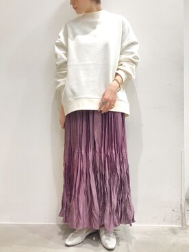 「ワッシャースカート」｜「アイテム（その他）」を使った、sHiPoさん（レディース・163cm）の冬コーディネート