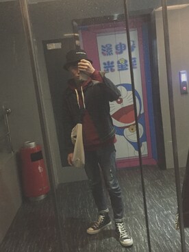「アイテム（バックパック/リュック、ホワイト系）」を使った、ty2-ty2さん（メンズ・169cm）の春コーディネート
