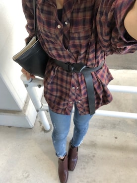 「AZUL by moussy（アズールバイマウジー）のアイテム（ブーツ）」を使った、おささん（メンズ・168cm）の秋コーディネート