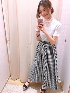 「ORiental TRaffic（オリエンタルトラフィック）の【ORiental TRaffic】 ウェッジサンダル（サンダル）」を使った、mizukiさん（レディース・160cm）の春コーディネート