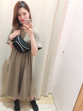 「カットソーワンピース」｜mizukiさん（レディース・160cm）の春コーディネート