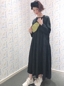 「アイテム（その他ヘアアクセサリー、ブルー系）」を使った、mizukiさん（レディース・160cm）の夏コーディネート