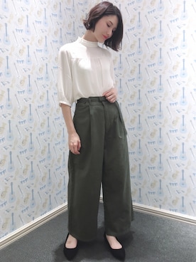 「earth music&ecology（アースミュージックアンドエコロジー）のアイテム（シャツ/ブラウス）」を使った、mizukiさん（レディース・160cm）の夏コーディネート