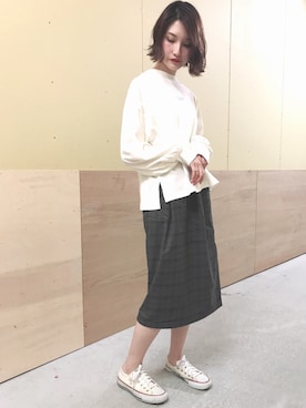 「Lee（リー）のアイテム（トップス）」を使った、mizukiさん（レディース・160cm）の夏コーディネート