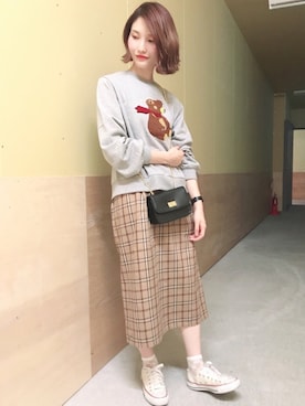 「くまさん」｜mizukiさん（レディース・160cm）の夏コーディネート