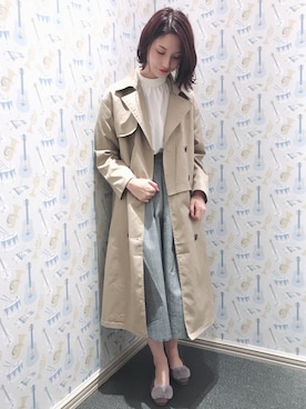 「ファー」｜「アイテム（トレンチコート）」を使った、mizukiさん（レディース・160cm）の秋コーディネート