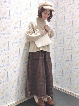 「スカーチョ」｜「アイテム（キャップ）」を使った、mizukiさん（レディース・160cm）の秋コーディネート