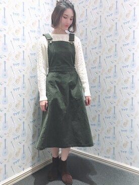 「earth music&ecology（アースミュージックアンドエコロジー）のアイテム（ブーツ）」を使った、mizukiさん（レディース・160cm）の秋コーディネート