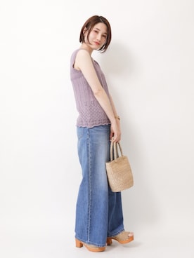 「Samansa Mos2（サマンサ モスモス）のアイテム（バッグ）」を使った、mizukiさん（レディース・160cm）の春コーディネート