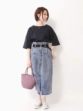 「Samansa Mos2（サマンサ モスモス）のアイテム（バッグ）」を使った、mizukiさん（レディース・160cm）の春コーディネート