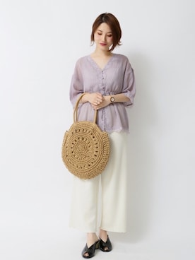 「サークルバッグ」｜「アイテム（パンプス）」を使った、mizukiさん（レディース・160cm）の夏コーディネート