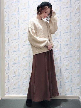 「ざっくりニット」｜mizukiさん（レディース・160cm）の秋コーディネート