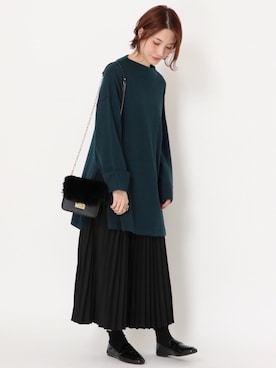 「earth music&ecology（アースミュージックアンドエコロジー）のアイテム（チュニック）」を使った、mizukiさん（レディース・160cm）の秋コーディネート