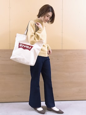 「Levi's（リーバイス）のアイテム（バッグ）」を使った、mizukiさん（レディース・160cm）の冬コーディネート