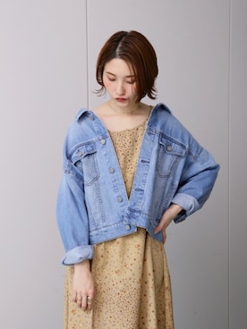 「抜き襟」｜「アイテム（ジャケット/アウター）」を使った、mizukiさん（レディース・160cm）の冬コーディネート