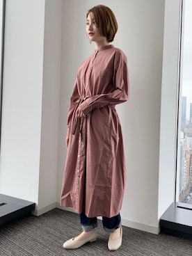 「バンドカラー」｜mizukiさん（レディース・160cm）の春コーディネート