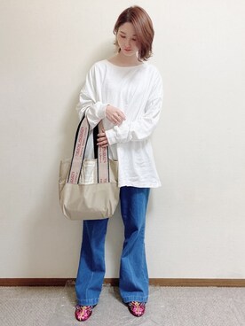 「カンフーシューズ」｜mizukiさん（レディース・160cm）の春コーディネート