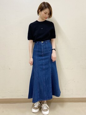 「Lee（リー）のアイテム（ニット/セーター）」を使った、mizukiさん（レディース・160cm）の秋コーディネート