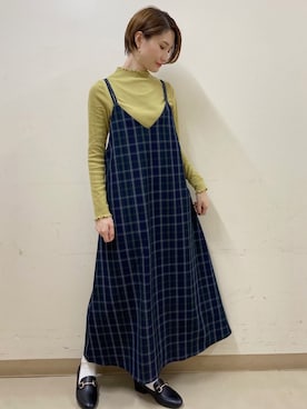 「earth music&ecology（アースミュージックアンドエコロジー）のORiental TRaffic ビットローファー ＊（パンプス）」を使った、mizukiさん（レディース・160cm）の秋コーディネート
