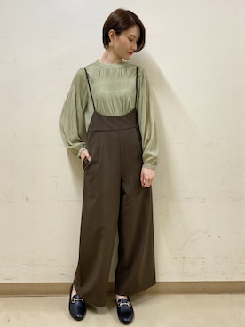 「earth music&ecology（アースミュージックアンドエコロジー）のORiental TRaffic ビットローファー ＊（パンプス）」を使った、mizukiさん（レディース・160cm）の秋コーディネート