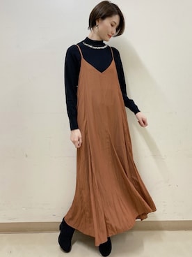 「earth music&ecology（アースミュージックアンドエコロジー）のORiental TRaffic ストレッチブーツ ＊（ブーツ）」を使った、mizukiさん（レディース・160cm）の秋コーディネート