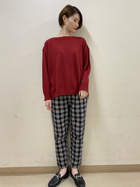 「earth music&ecology（アースミュージックアンドエコロジー）のORiental TRaffic ビットローファー ＊（パンプス）」を使った、mizukiさん（レディース・160cm）の秋コーディネート