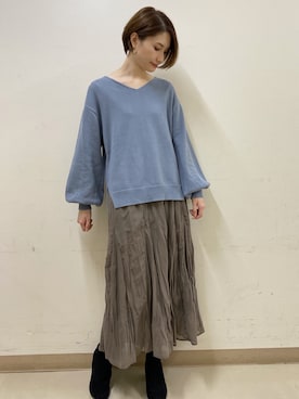 「ワッシャースカート」｜mizukiさん（レディース・160cm）の秋コーディネート