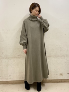 「earth music&ecology（アースミュージックアンドエコロジー）のORiental TRaffic ストレッチブーツ ＊（ブーツ）」を使った、mizukiさん（レディース・160cm）の秋コーディネート