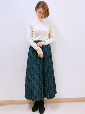 「earth music&ecology（アースミュージックアンドエコロジー）のORiental TRaffic ストレッチブーツ ＊（ブーツ）」を使った、mizukiさん（レディース・160cm）の冬コーディネート