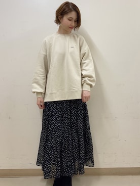 「Lee（リー）のアイテム（スウェット）」を使った、mizukiさん（レディース・160cm）の冬コーディネート
