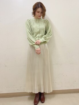 「earth music&ecology（アースミュージックアンドエコロジー）のORiental TRaffic スクエアトウブーツ ＊（ブーツ）」を使った、mizukiさん（レディース・160cm）の冬コーディネート