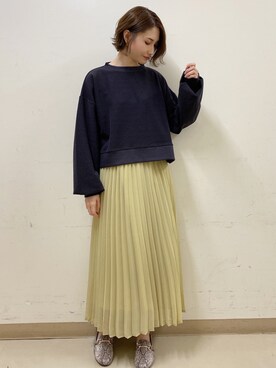 「earth music&ecology（アースミュージックアンドエコロジー）のORiental TRaffic ビットローファー ＊（パンプス）」を使った、mizukiさん（レディース・160cm）の冬コーディネート